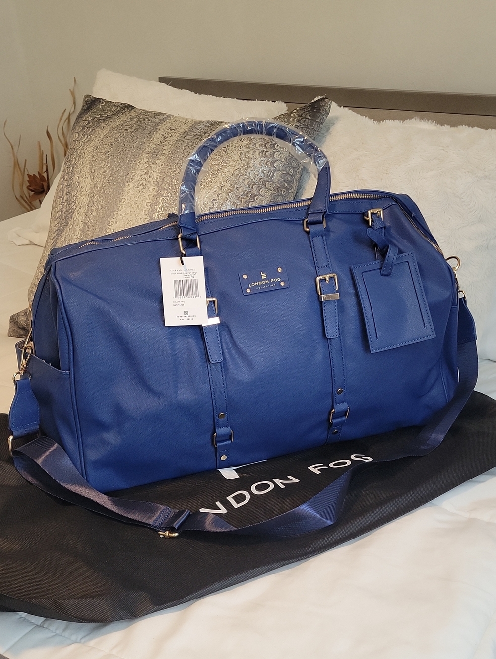London Fog Royal Blue Weekender Travel Duffel
